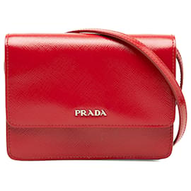 Borsa a tracolla Prada Red Saffiano Vernice