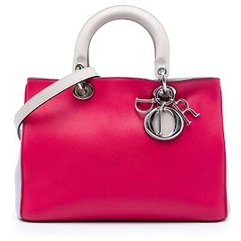Diorissimo Tote aus dreifarbigen rosa Kalbsleder, Größe Medium von Dior