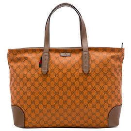 Gucci Orange GG Canvas Web Tote