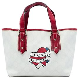 Bolsa Gucci White GG Supreme Heart Tattoo