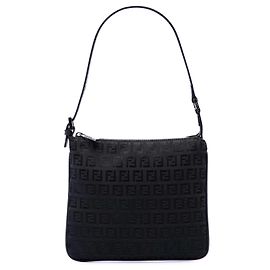 Borsa a tracolla Fendi in tela Zucchino nera