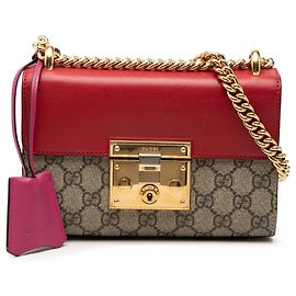 Gucci Beige Small GG Supreme Padlock Crossbody