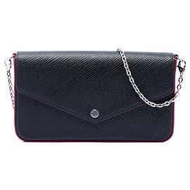 Pochette Felicie en cuero Epi negro Louis Vuitton
