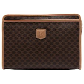 Céline Clutch in tela rivestita Macadam marrone Celine