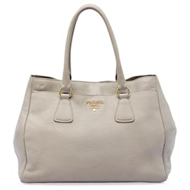 Tote convertibile aperto in Vitello Daino grigio Prada