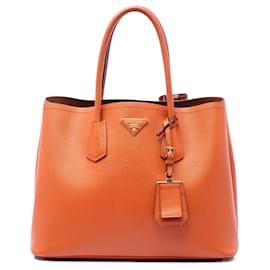 Borsa Prada Orange Medium Saffiano Cuir Double Handle