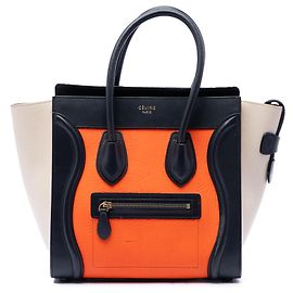 Céline Borsa Tote Celine Orange Micro Tricolor in pelle