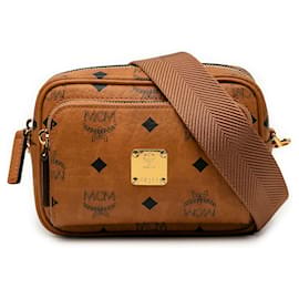 MCM Borsa a tracolla Extra Mini Visetos in tela rivestita marrone Aren