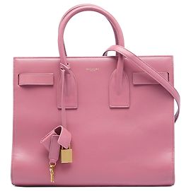 Borsa Sac De Jour in pelle rosa piccola Saint Laurent