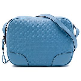Borsa a tracolla Gucci Blue Microguccissima Bree