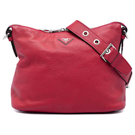 Borsa a tracolla Prada Red Vitello Daino