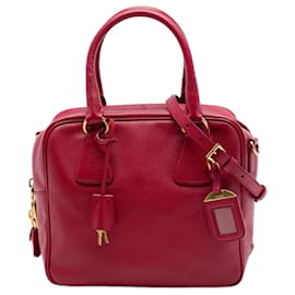 Borsa Bauletto Prada Red Small Saffiano Square