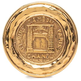 Chanel Spilla Medaglione 31 Rue Cambon Placcata Oro