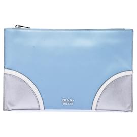 Clutch Prada Blue Tricolor Saffiano