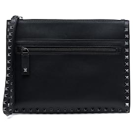 Clutch con polsino Valentino Black Leather Rockstud Untitled