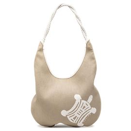 Céline Celine Turtle Hobo em Canvas Bege