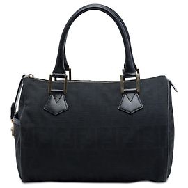 Sac Boston en toile Zucca noire Fendi