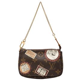 Louis Vuitton Bauli e borse Monogram marrone Patch Mini Pochette Accessoires