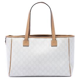 Gucci White GG Supreme Tote