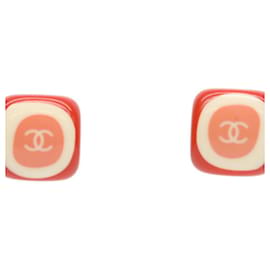 Orecchini Chanel 05P Pink Square Stone Coco Mark