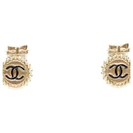 Orecchini Chanel Gold Round Coco Mark Ribbon