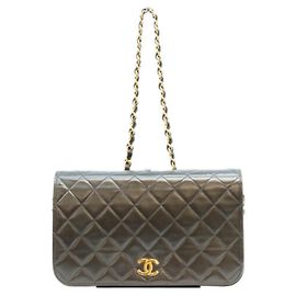 Borsa a tracolla Chanel Black Lambskin Full Flap