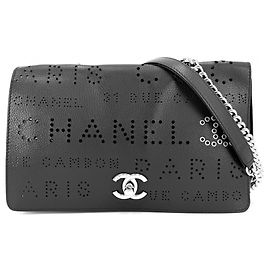 Chanel Schultertasche aus schwarzem Leder