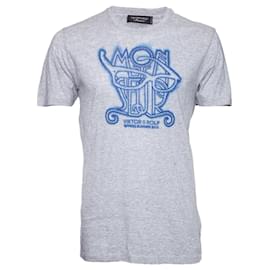 Graues Viktor & Rolf T-Shirt mit blauem Aufdruck.