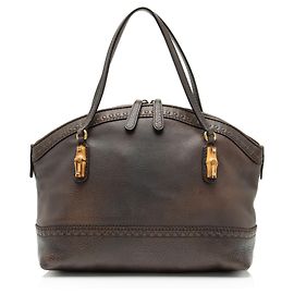 Borsa satchel Gucci in pelle di vitello Bamboo Laidback Crafty Dome