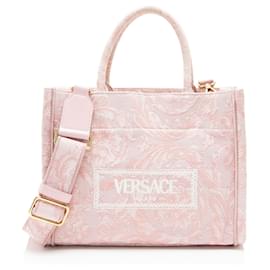 Versace Logo Canvas Barocco Athena Small Tote