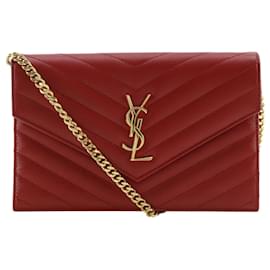 Sac à bandoulière en cuir rouge Yves Saint Laurent