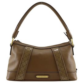 Borsa a tracolla in pelle marrone Burberry