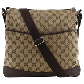 Borsa a tracolla Gucci in tela GG marrone