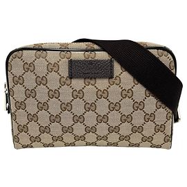 Marsupio Gucci in tela GG marrone e pelle