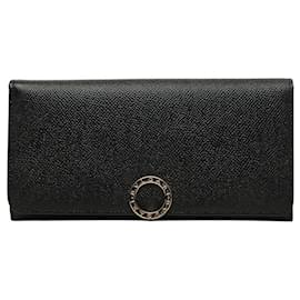 Langer Bvlgari Ledergeldbörse in Schwarz - Bulgari
