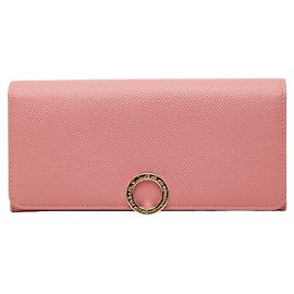 Bulgari Cartera larga Bvlgari en piel rosa