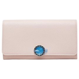 Bulgari Cartera larga de cuero rosa Bvlgari