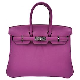 Borsa Hermes Birkin 25 in viola - Hermès