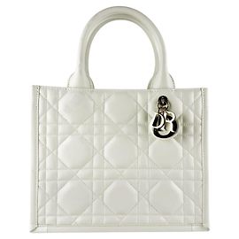 Book Tote in pelle bianca Christian Dior