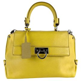 Bolso de mano/Bolso de hombro en cuero amarillo Salvatore Ferragamo