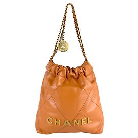 Borsa a tracolla Chanel in pelle arancione
