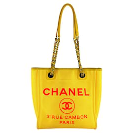 Chanel CHANEL Deauville PM Canvas Handbag