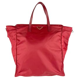 Borsa a tracolla in nylon Prada rossa