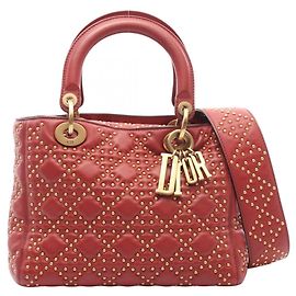 Christian Dior Dior LADY DIOR Borsa 2-Way con borchie