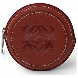 Monedero de piel color burdeos Loewe