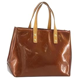 LOUIS VUITTON Monogram Vernis Reade PM Hand Bag Bronze M91146 LV Auth 189683