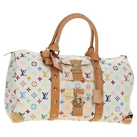 LOUIS VUITTON Monogram Multicolor Keepall 45 Bag White M92641 LV Auth 190220SAV