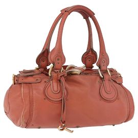 Chloé Borsa Chloe Paddington in Pelle Rosa Oro Argento Auth 189045A