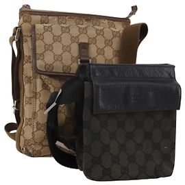Borsa a Spalla GUCCI GG Canvas 2 Set Beige Black Aut 186360