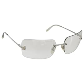 CHANEL COCO Mark Sonnenbrille Metall Silber CC Auth 189512